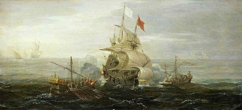 Aert Anthonisz A French Ship and Barbary Pirates